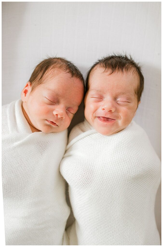 At-Home Twin Newborn Session; Richmond, Virginia Luxury Motherhood Photographer; Kara Powers; Richmond, Virginia Newborn Photography