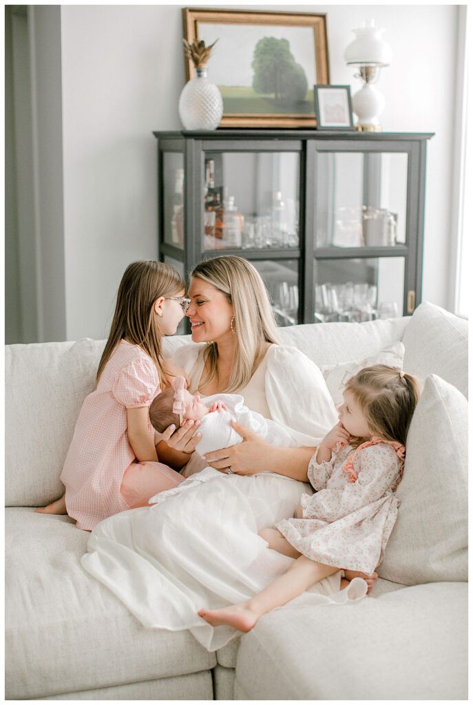 Sibling Filled Newborn Session; Richmond, Virginia Luxury Motherhood Photographer; Kara Powers photography; Newborn Photographer