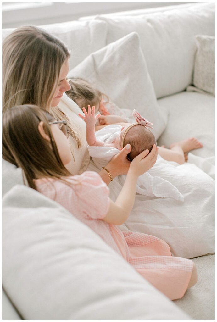 Sibling Filled Newborn Session; Richmond, Virginia Luxury Motherhood Photographer; Kara Powers photography; Newborn Photographer