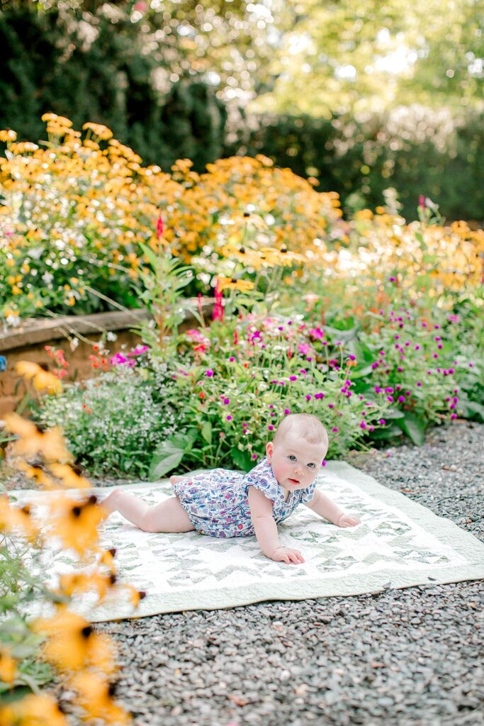 6-Month Milestone Session at Historic Richmond Garden; Richmond, Virginia Luxury Motherhood Newborn Family Photographer;